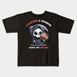 Flowers And Horror Wins My Heart Kids T-Shirt